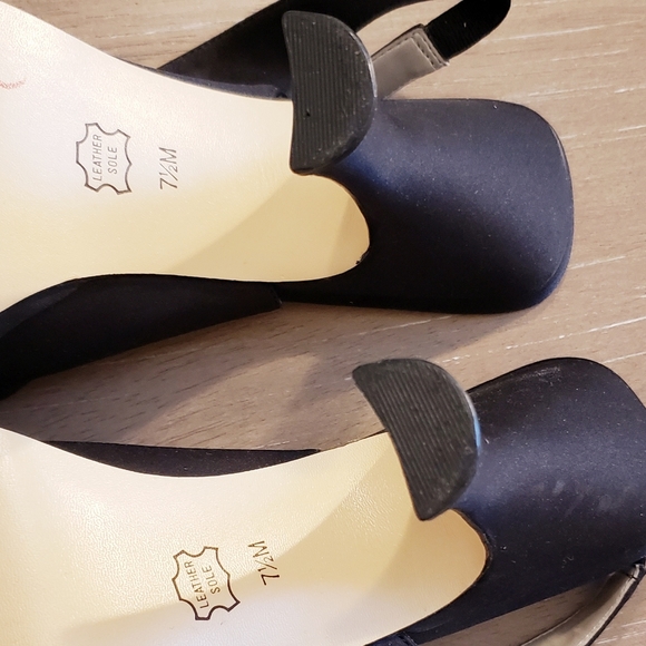 Sam and Libby black open toe slingback heels 7.5 - Picture 6 of 7